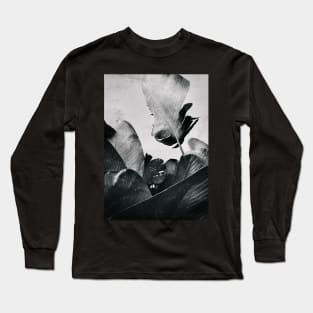 Palm Leaves in Black and White Long Sleeve T-Shirt